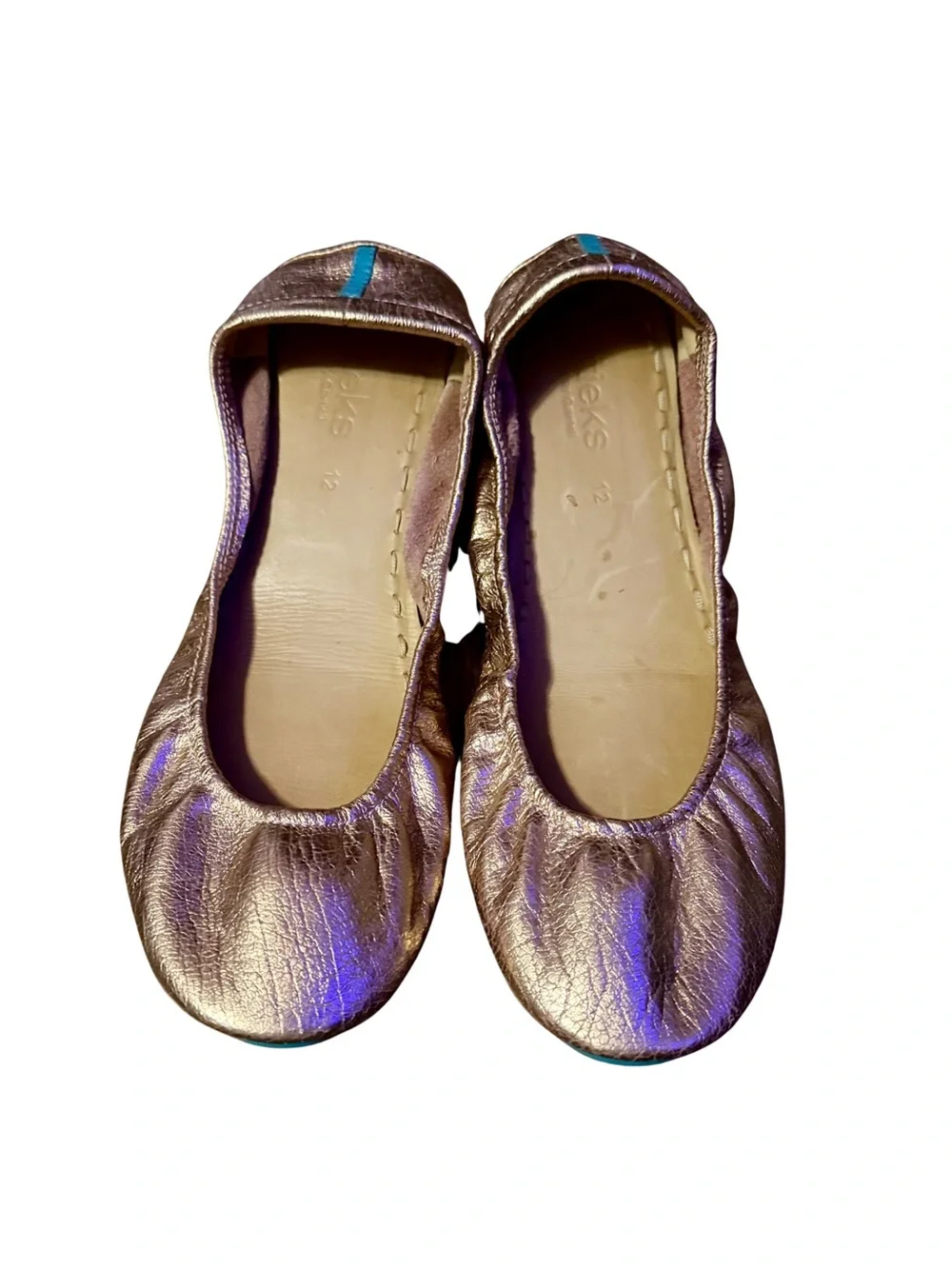 Tieks Metallic Rose Gold Ballet Flats - Picture 1 of 4
